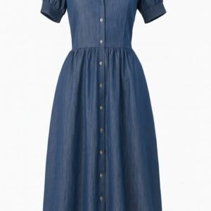 Women’s Denim Button-Down Midi Dress (Sample)